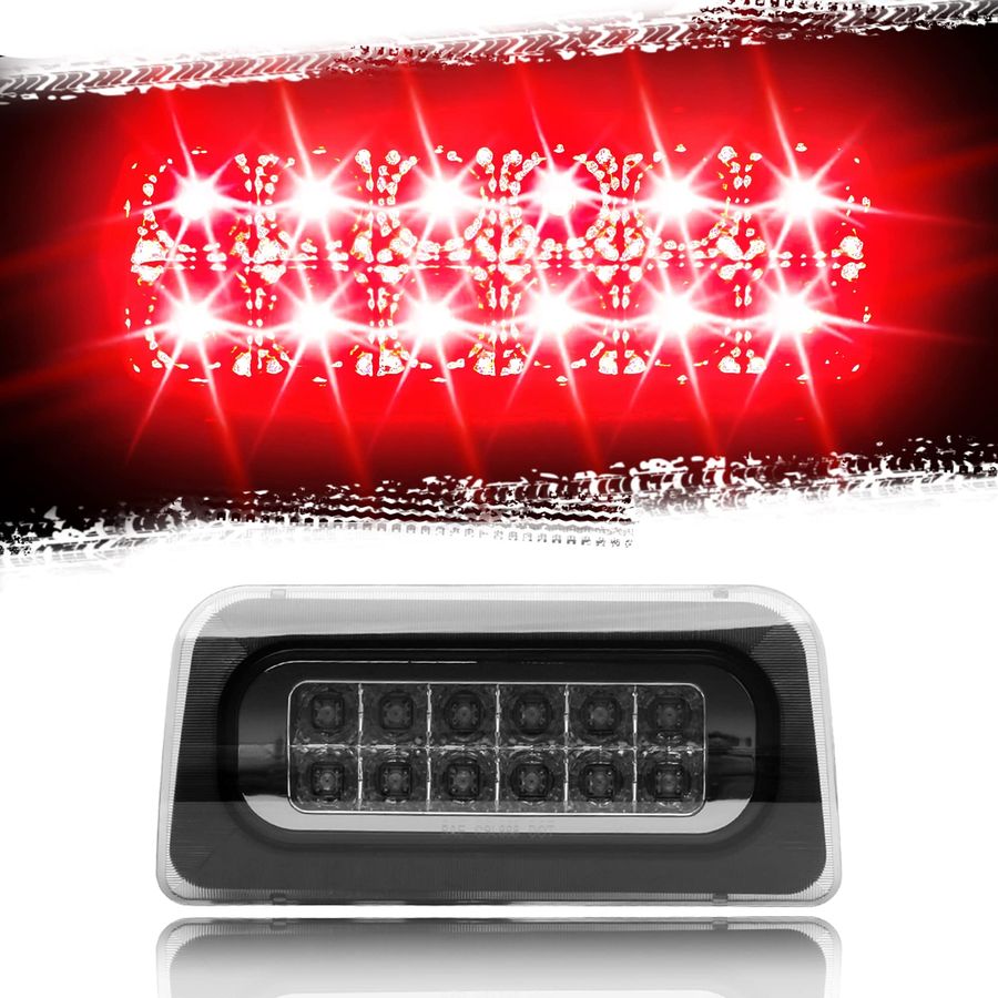 3rd Third Brake Light Tail Lights fit for 1994-2004 Chevy s10 S-10 GMC Sonoma Regular Cab or Crew Cab (Smoking Housing Red light)