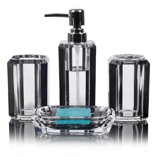 4 Piece Premium Acrylic Bathroom Accessory Set